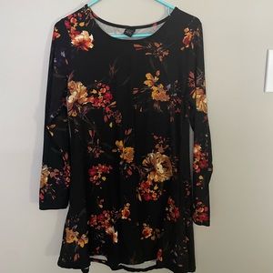 Floral Black Dress